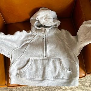 Lululemon Half Zip Scuba Half Zip Oversized Hoodie M/L in Heathered Light Grey